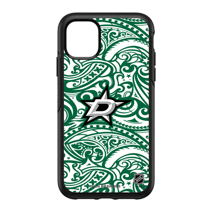 OtterBox Black Phone case with Dallas Stars Primary Logo With Team Color Tribal Background