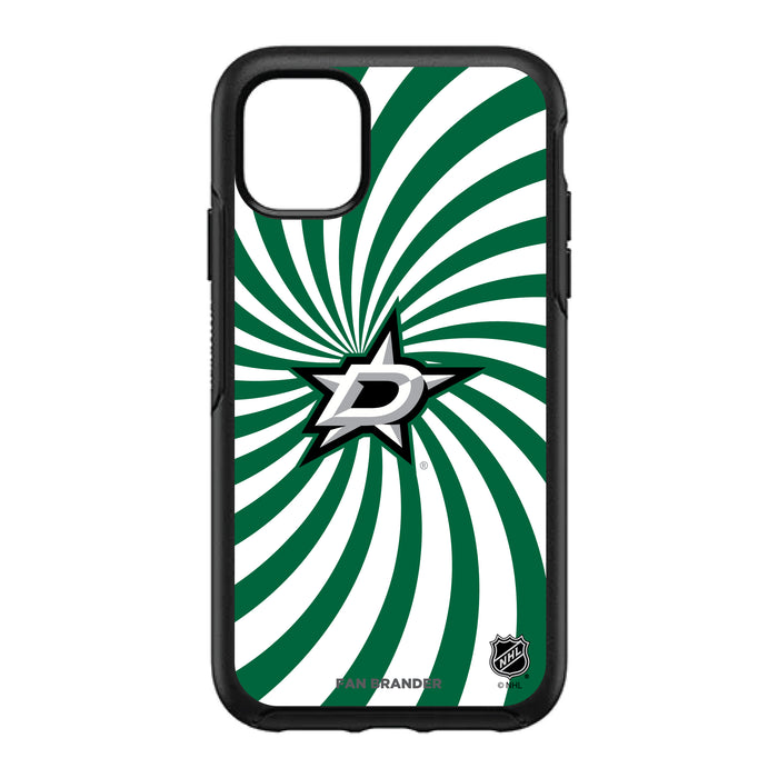 OtterBox Black Phone case with Dallas Stars Primary Logo With Team Groovey Burst