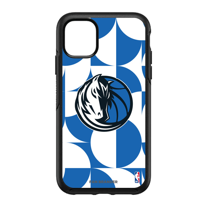 OtterBox Black Phone case with Dallas Mavericks Primary Logo on Geometric Circle Background