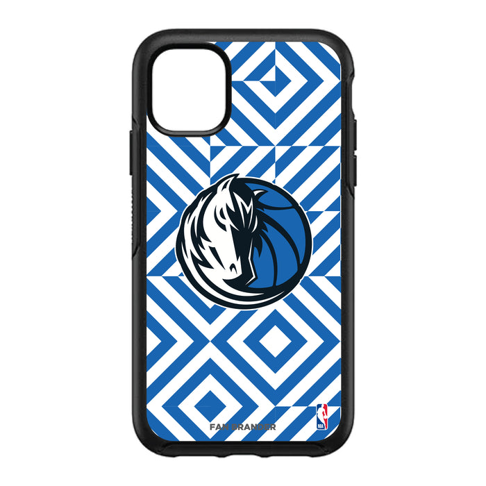 OtterBox Black Phone case with Dallas Mavericks Primary Logo on Geometric Diamonds Background