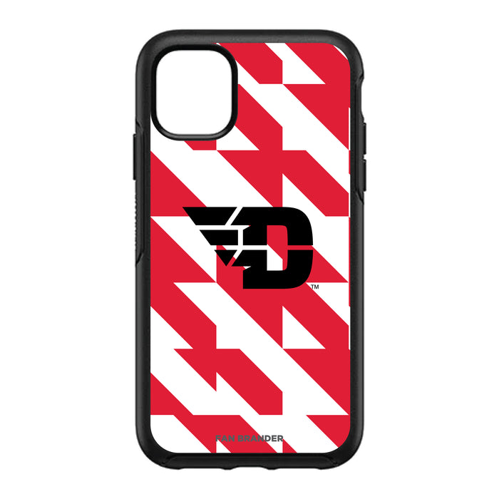 OtterBox Black Phone case with Dayton Flyers Primary Logo on Geometric Quad Background