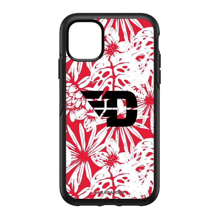 OtterBox Black Phone case with Dayton Flyers Primary Logo With Team Color Hawain Pattern
