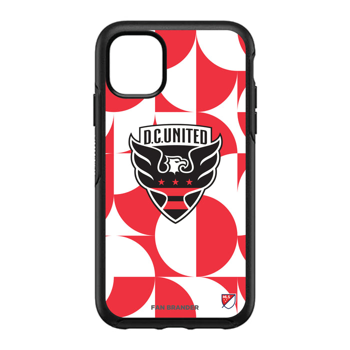 OtterBox Black Phone case with D.C. United Primary Logo on Geometric Circle Background