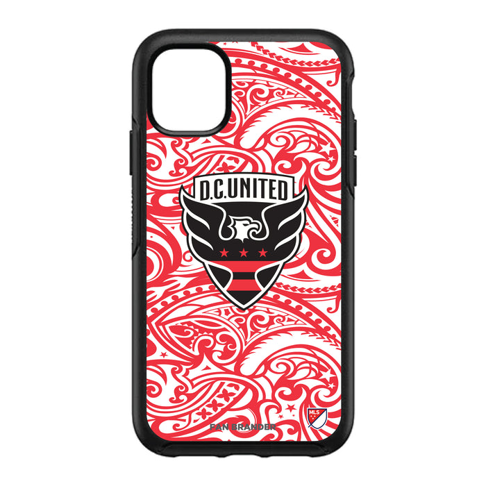 OtterBox Black Phone case with D.C. United Primary Logo With Team Color Tribal Background