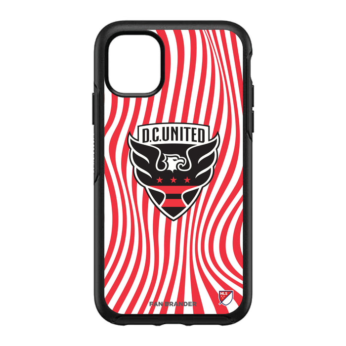 OtterBox Black Phone case with D.C. United Primary Logo With Team Groovey Lines