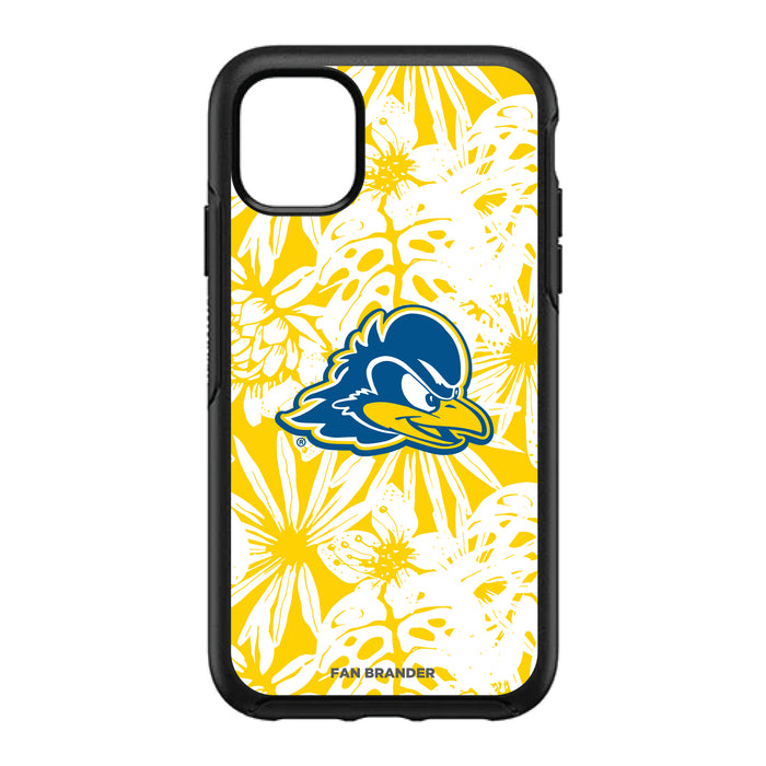 OtterBox Black Phone case with Delaware Fightin' Blue Hens Primary Logo With Team Color Hawain Pattern