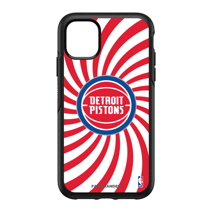 OtterBox Black Phone case with Detroit Pistons Primary Logo With Team Groovey Burst