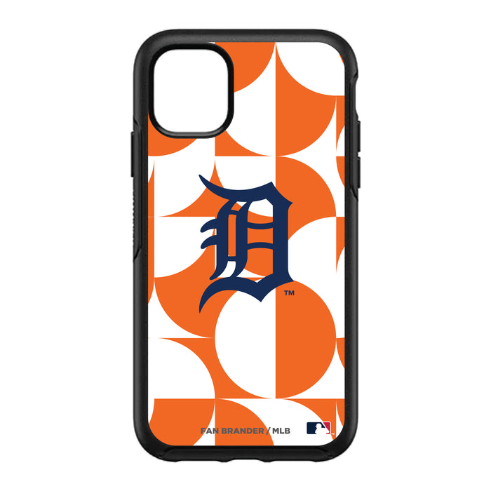 OtterBox Black Phone case with Detroit Tigers Primary Logo on Geometric Circle Background
