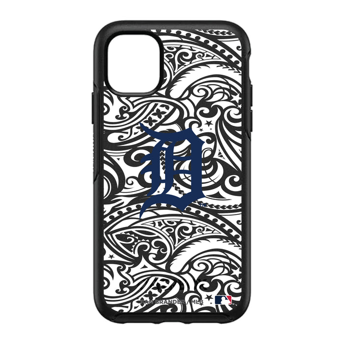 OtterBox Black Phone case with Detroit Tigers Primary Logo With Black Tribal