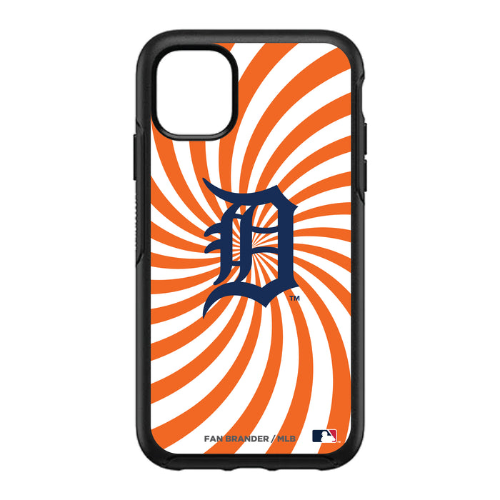 OtterBox Black Phone case with Detroit Tigers Primary Logo With Team Groovey Burst