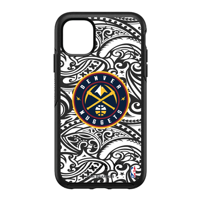 OtterBox Black Phone case with Denver Nuggets Primary Logo With Black Tribal