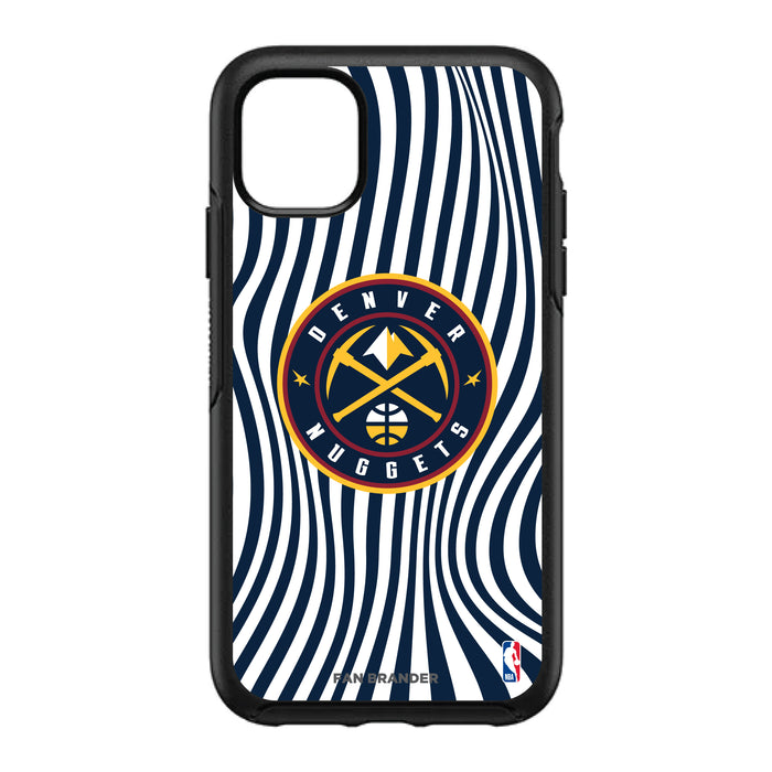 OtterBox Black Phone case with Denver Nuggets Primary Logo With Team Groovey Lines