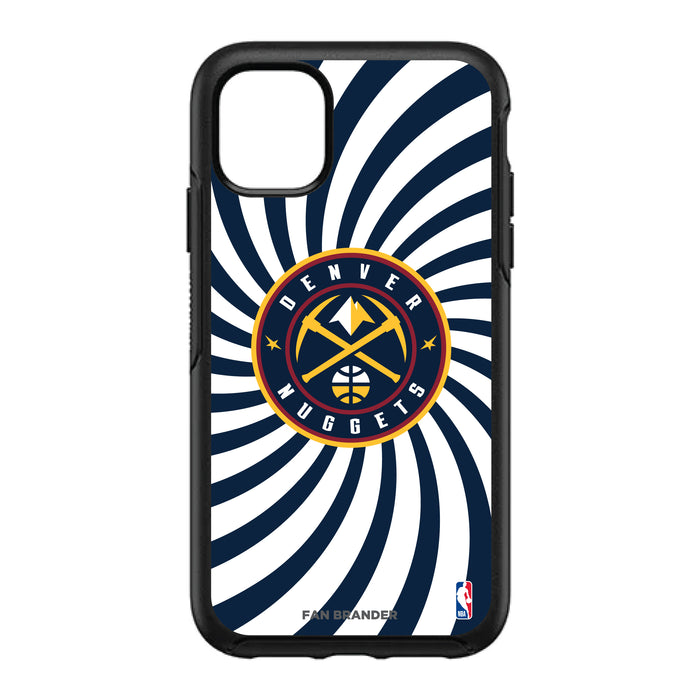 OtterBox Black Phone case with Denver Nuggets Primary Logo With Team Groovey Burst