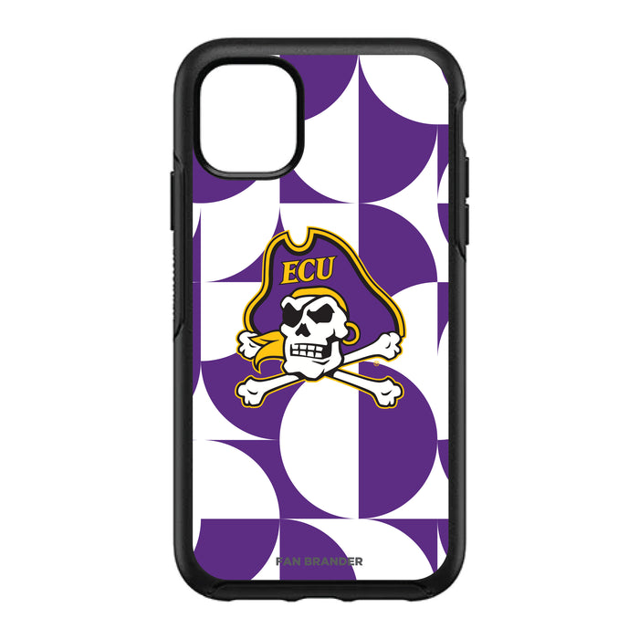 OtterBox Black Phone case with East Carolina Pirates Primary Logo on Geometric Circle Background