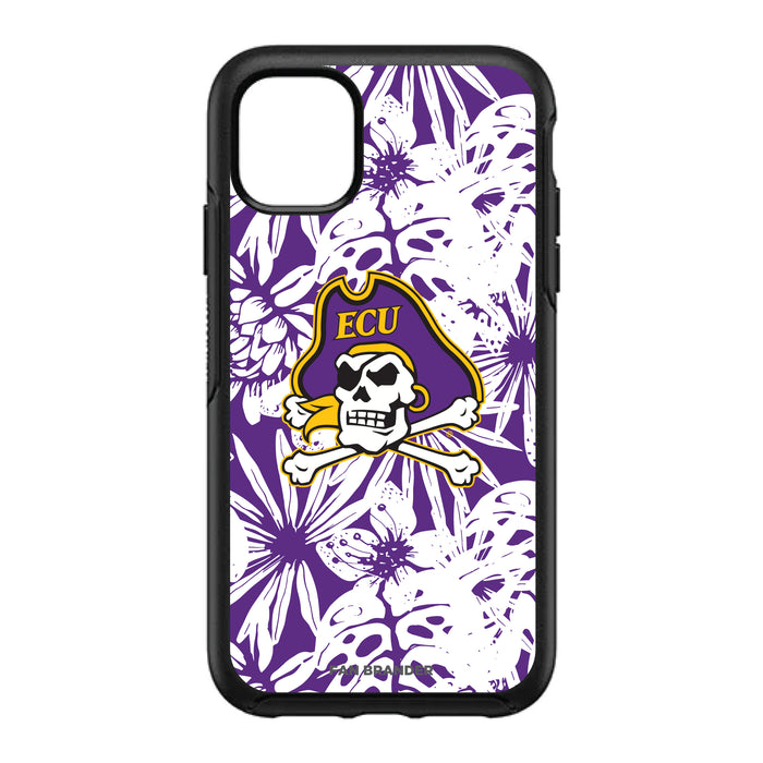 OtterBox Black Phone case with East Carolina Pirates Primary Logo With Team Color Hawain Pattern