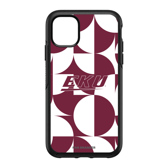 OtterBox Black Phone case with Eastern Kentucky Colonels Primary Logo on Geometric Circle Background