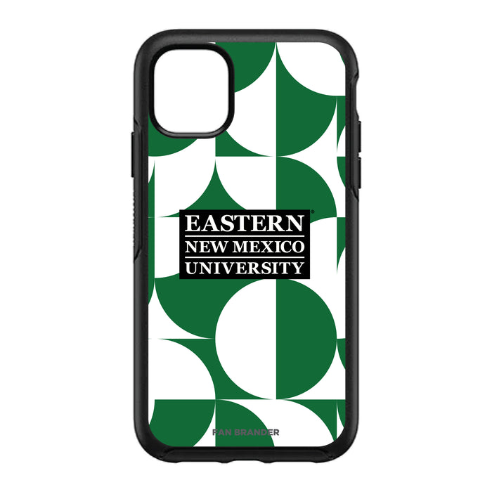 OtterBox Black Phone case with Eastern New Mexico Greyhounds Primary Logo on Geometric Circle Background