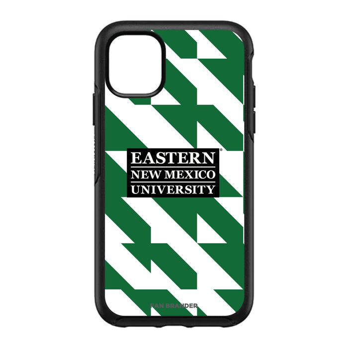 OtterBox Black Phone case with Eastern New Mexico Greyhounds Primary Logo on Geometric Quad Background