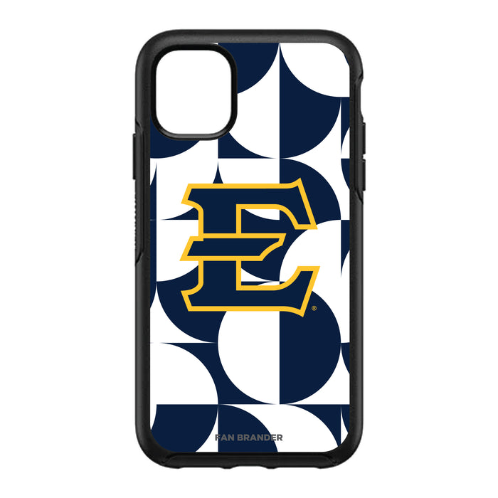 OtterBox Black Phone case with Eastern Tennessee State Buccaneers Primary Logo on Geometric Circle Background