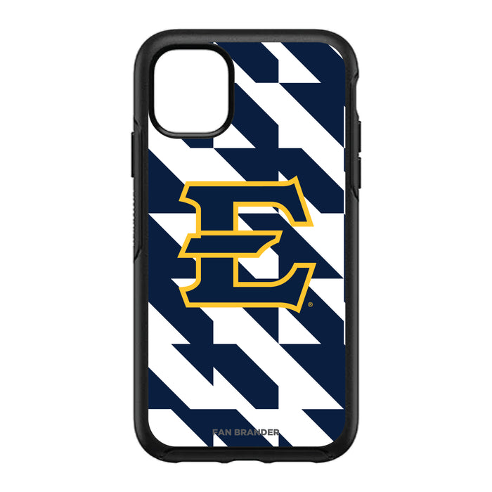 OtterBox Black Phone case with Eastern Tennessee State Buccaneers Primary Logo on Geometric Quad Background