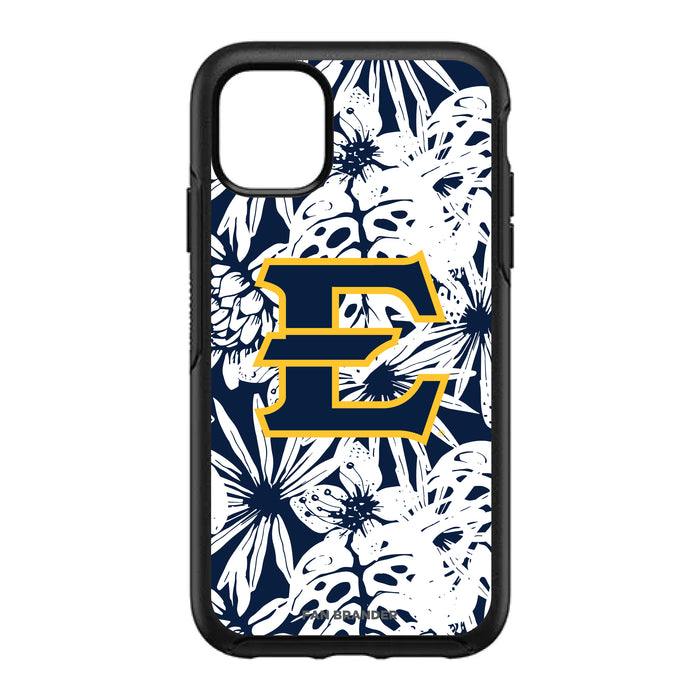 OtterBox Black Phone case with Eastern Tennessee State Buccaneers Primary Logo With Team Color Hawain Pattern