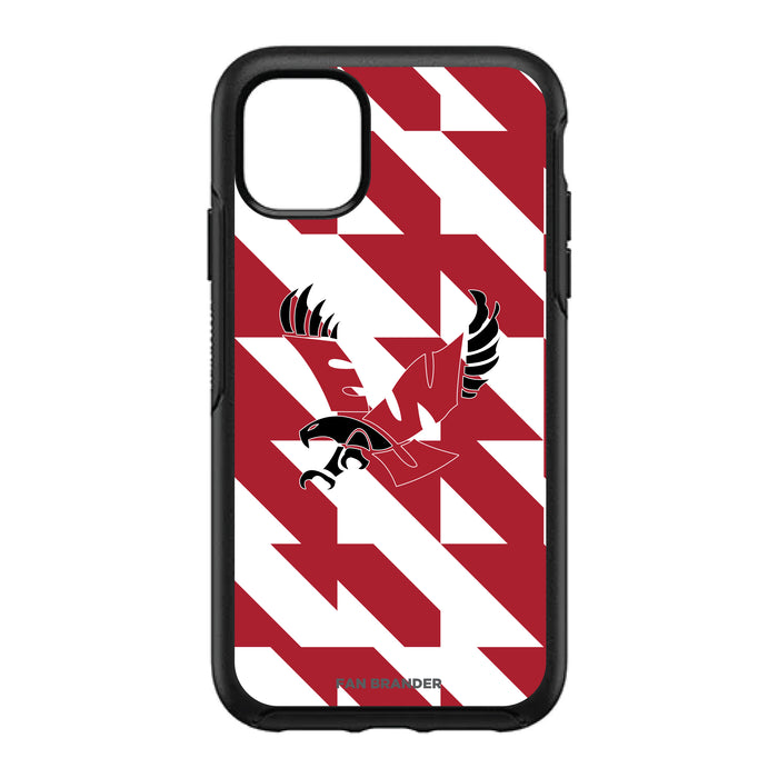 OtterBox Black Phone case with Eastern Washington Eagles Primary Logo on Geometric Quad Background