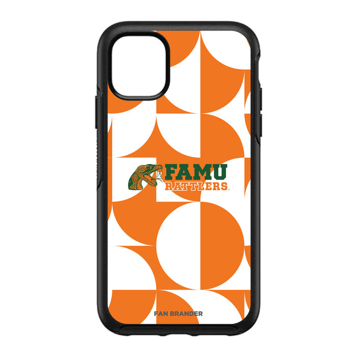 OtterBox Black Phone case with Florida A&M Rattlers Primary Logo on Geometric Circle Background