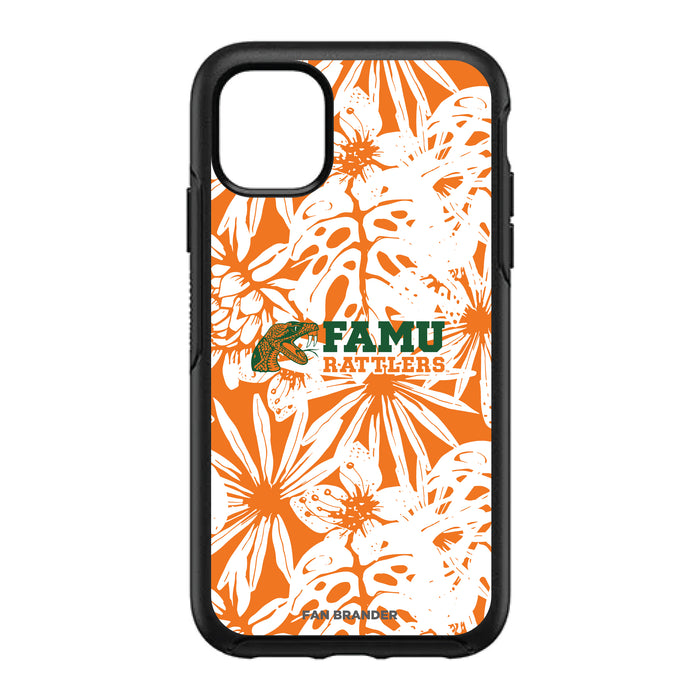 OtterBox Black Phone case with Florida A&M Rattlers Primary Logo With Team Color Hawain Pattern