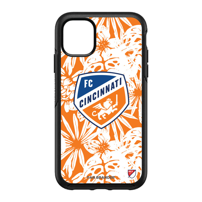 OtterBox Black Phone case with FC Cincinnati Primary Logo With Team Color Hawain Pattern
