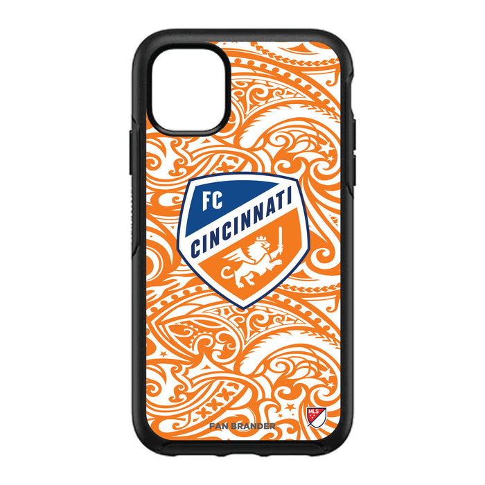 OtterBox Black Phone case with FC Cincinnati Primary Logo With Team Color Tribal Background