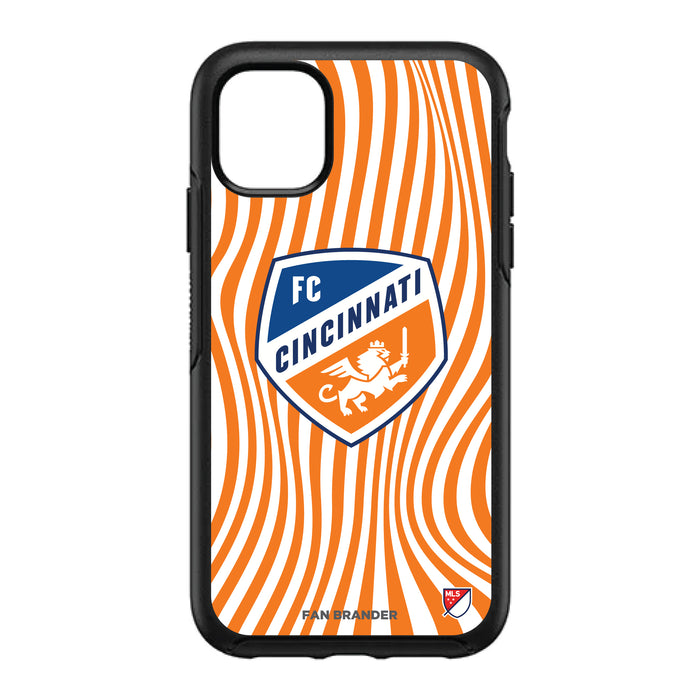 OtterBox Black Phone case with FC Cincinnati Primary Logo With Team Groovey Lines