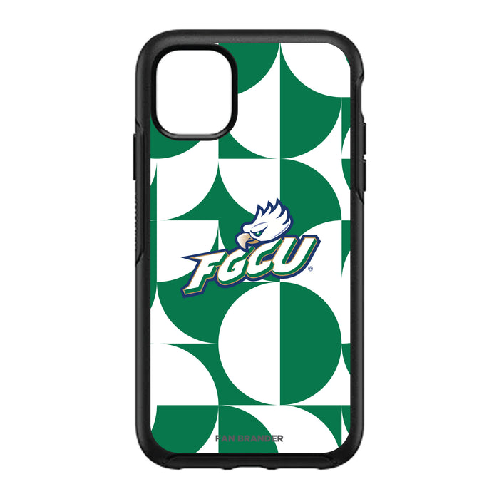 OtterBox Black Phone case with Florida Gulf Coast Eagles Primary Logo on Geometric Circle Background