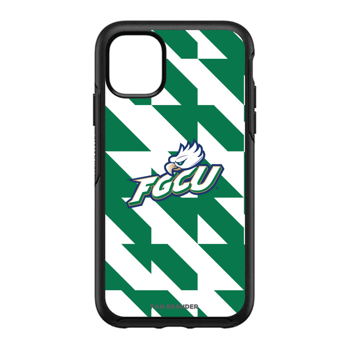 OtterBox Black Phone case with Florida Gulf Coast Eagles Primary Logo on Geometric Quad Background