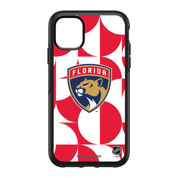 OtterBox Black Phone case with Florida Panthers Primary Logo on Geometric Circle Background