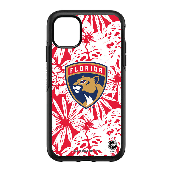 OtterBox Black Phone case with Florida Panthers Primary Logo With Team Color Hawain Pattern