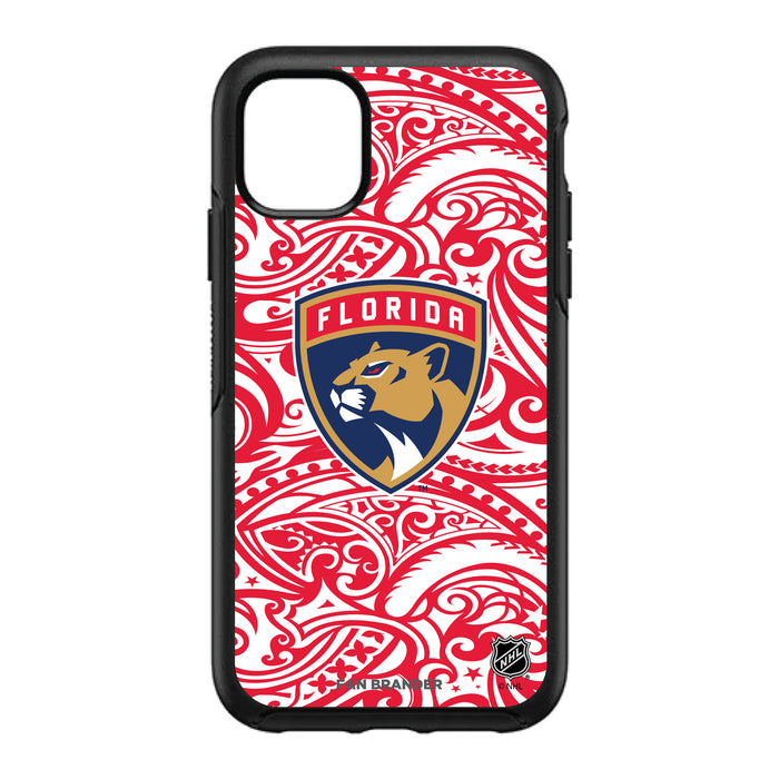 OtterBox Black Phone case with Florida Panthers Primary Logo With Team Color Tribal Background
