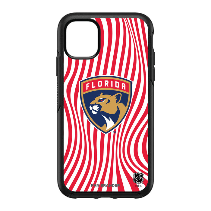 OtterBox Black Phone case with Florida Panthers Primary Logo With Team Groovey Lines