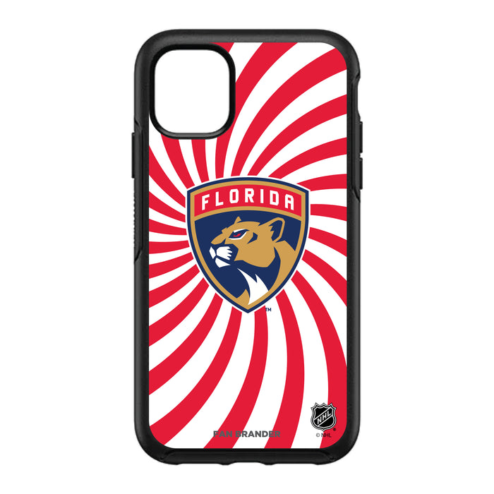 OtterBox Black Phone case with Florida Panthers Primary Logo With Team Groovey Burst