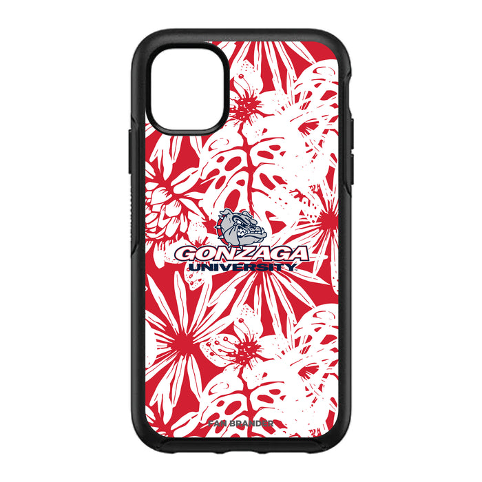 OtterBox Black Phone case with Gonzaga Bulldogs Primary Logo With Team Color Hawain Pattern