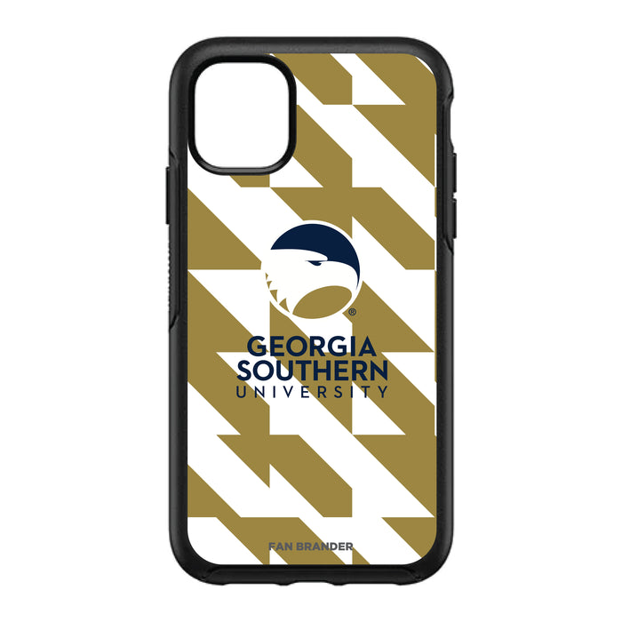 OtterBox Black Phone case with Georgia Southern Eagles Primary Logo on Geometric Quad Background