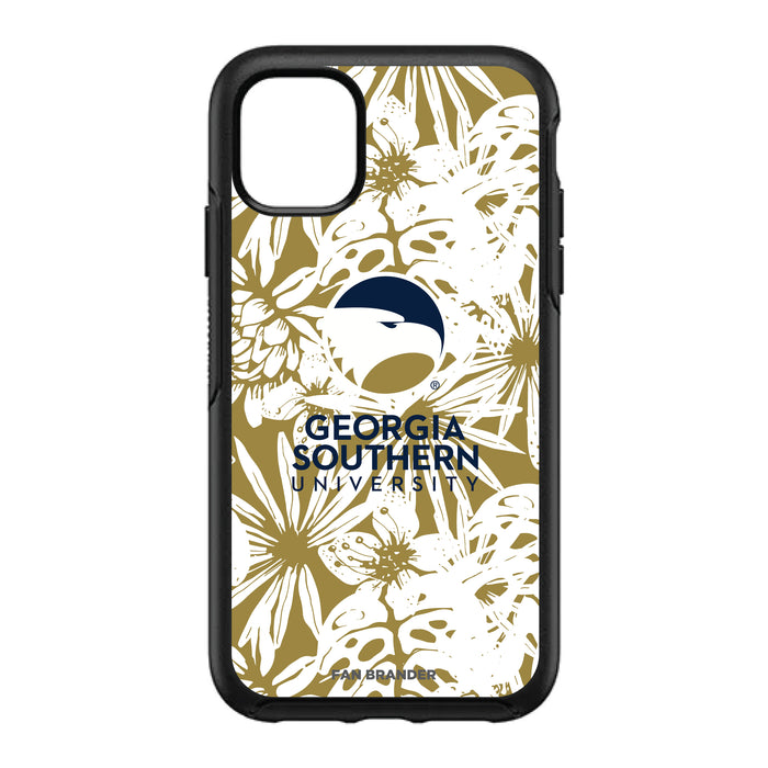 OtterBox Black Phone case with Georgia Southern Eagles Primary Logo With Team Color Hawain Pattern