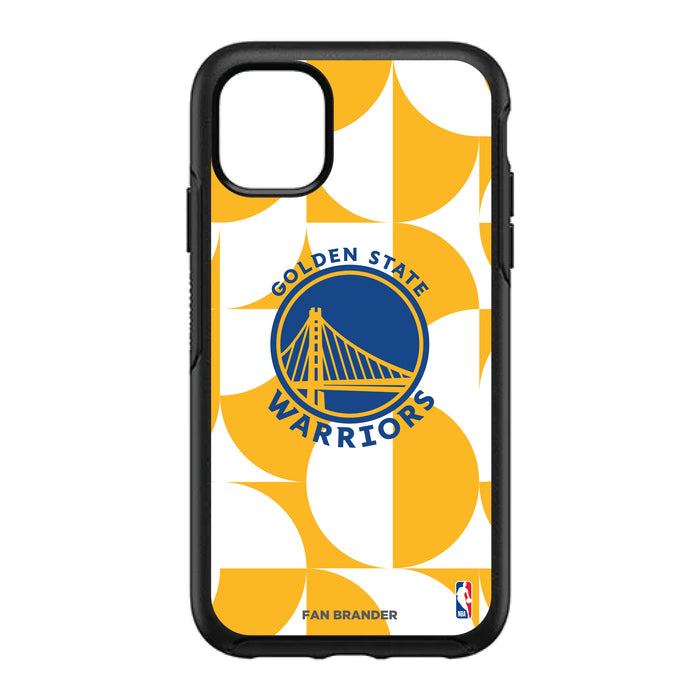 OtterBox Black Phone case with Golden State Warriors Primary Logo on Geometric Circle Background