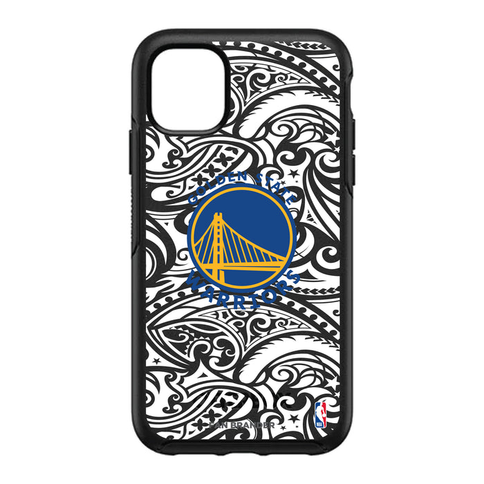 OtterBox Black Phone case with Golden State Warriors Primary Logo With Black Tribal
