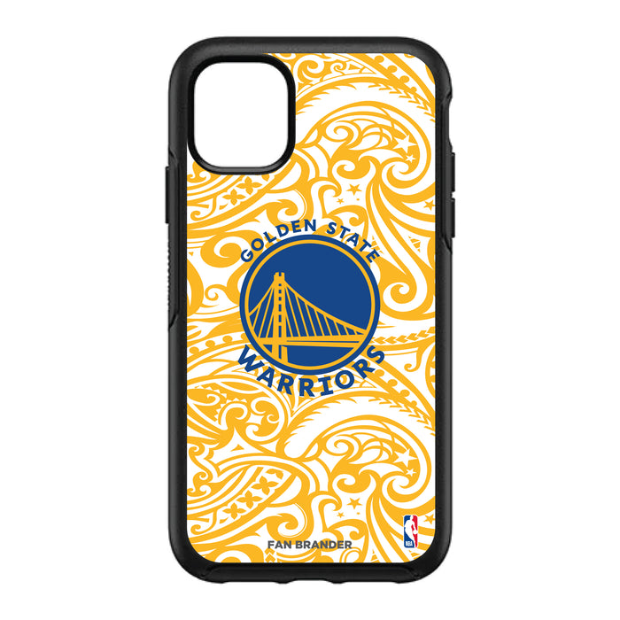 OtterBox Black Phone case with Golden State Warriors Primary Logo With Team Color Tribal Background