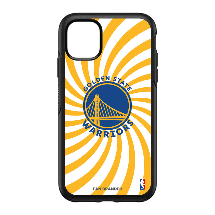 OtterBox Black Phone case with Golden State Warriors Primary Logo With Team Groovey Burst