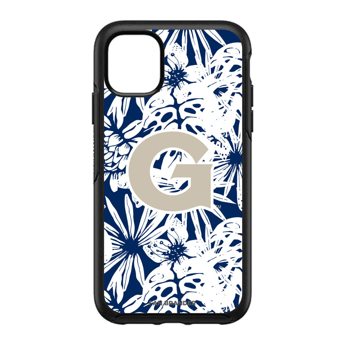 OtterBox Black Phone case with Georgetown Hoyas Primary Logo With Team Color Hawain Pattern