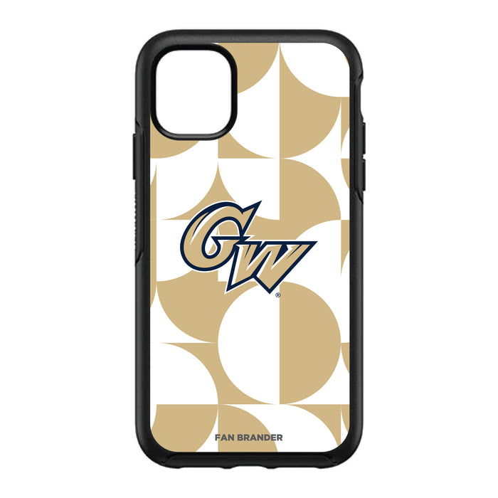 OtterBox Black Phone case with George Washington Colonials Primary Logo on Geometric Circle Background