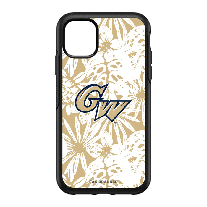 OtterBox Black Phone case with George Washington Colonials Primary Logo With Team Color Hawain Pattern