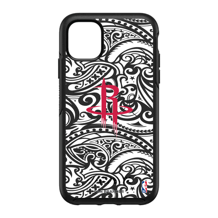 OtterBox Black Phone case with Houston Rockets Primary Logo With Black Tribal