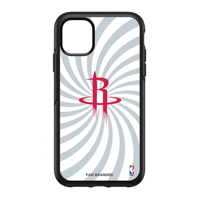 OtterBox Black Phone case with Houston Rockets Primary Logo With Team Groovey Burst